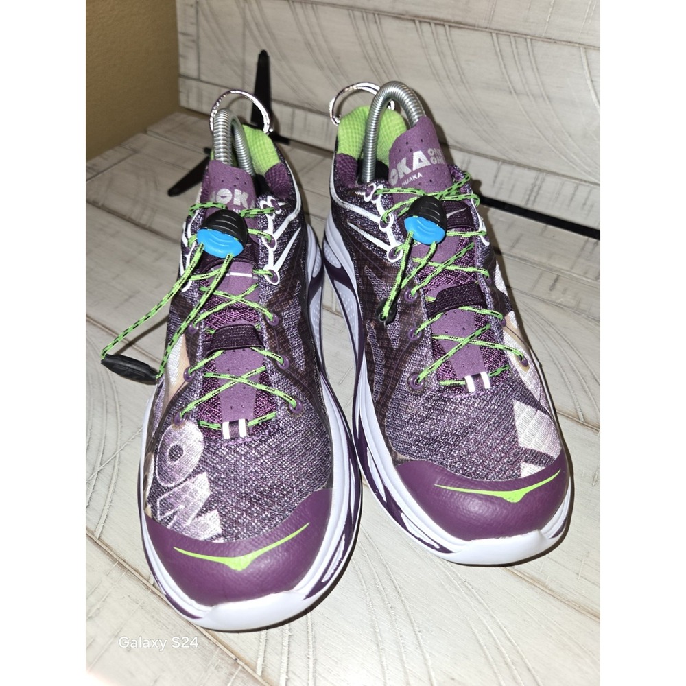 Hoka One One Women's Size 8.5 Huaka Athletic Running Purple White Green Shoes